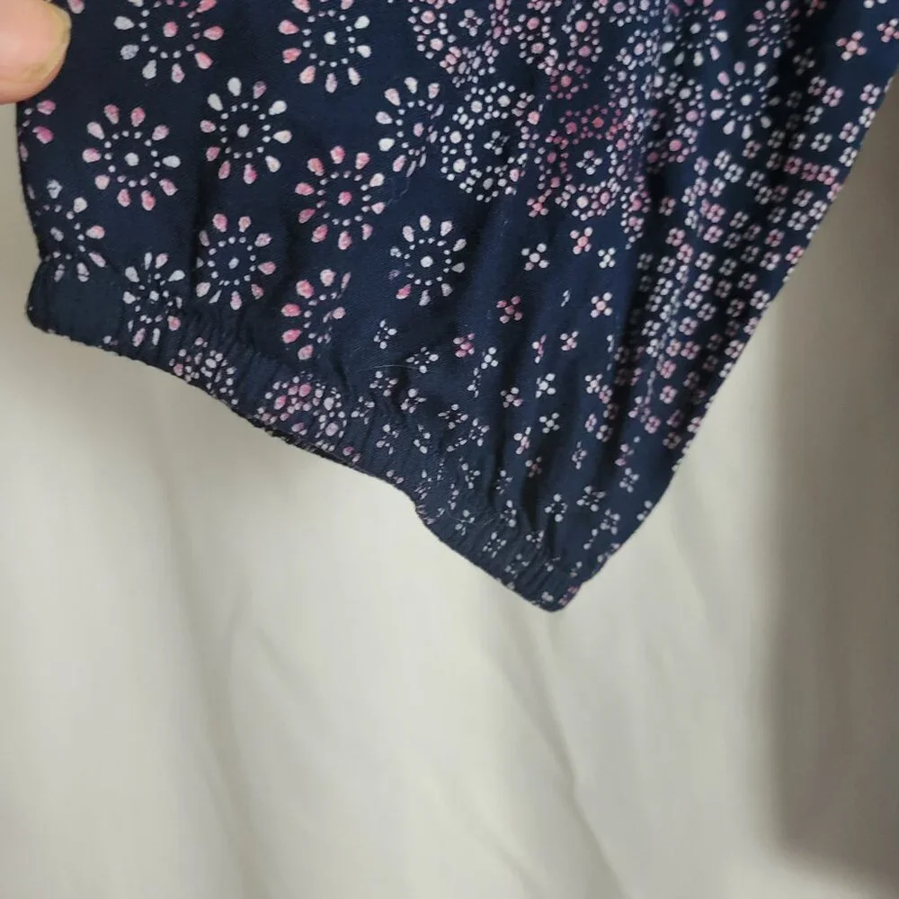 Sonoma Peasant Top BOHO Blue Large flowy relaxed casual Hippie Cottagecore folk - Picture 4 of 9